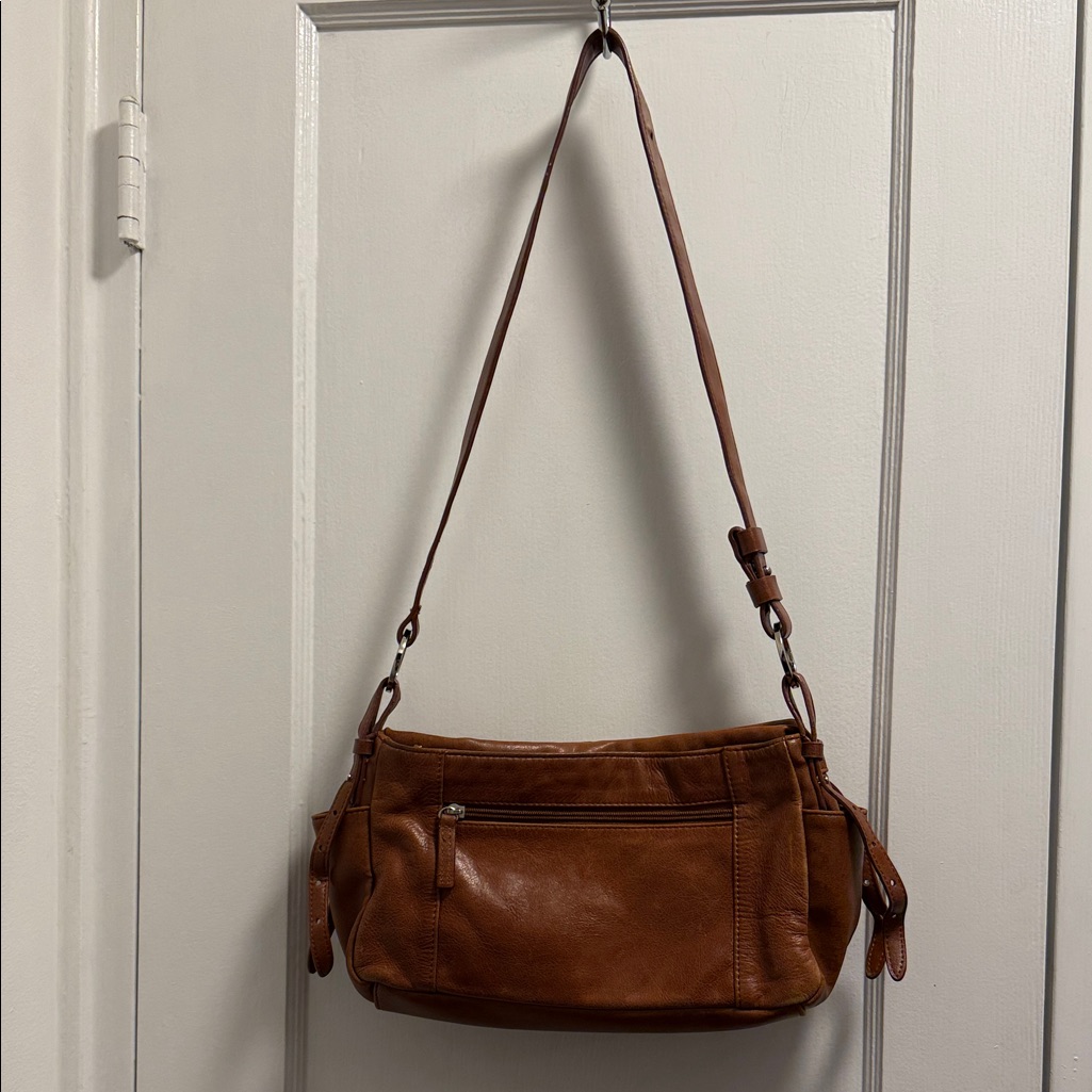 Auriel Soft Burnt Brown Leather Shoulder Bag
